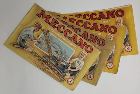 Lot de 4 volumes sur : La mécanique en miniature. MECCANO