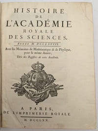 Histoire de l'Académie Royale des Sciences Année MDCCLXVIII
