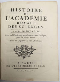 Histoire de l'Académie Royale des Sciences Année MDCCXLIII