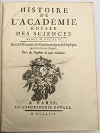 Histoire de l'Académie Royale des Sciences Année MDCCXLIX
