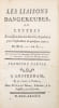Les Liaisons dangereuses. CHODERLOS DE LACLOS, Pierre