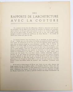 Des rapports de l'architecture avec la couture