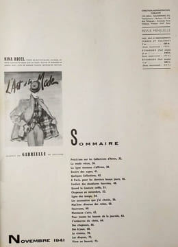 L'Art et la mode. L'ART ET LA MODE [1941/11] - Couverture de COSTET