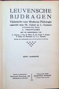 Leuvensche bijdragen, Tijdschrift voor Moderne Philologie opgericht door Ph. Colinet en L. Goemans XXXVe jaargang 1943