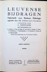 Leuvense bijdragen, Tijdschrift voor Moderne Philologie opgericht door Ph. Colinet en L. Goemans XXXVIIe jaargang 1947
