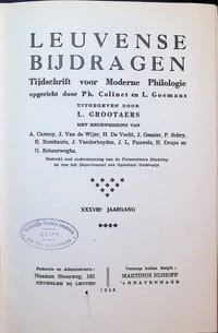 Leuvense bijdragen, Tijdschrift voor Moderne Philologie opgericht door Ph. Colinet en L. Goemans XXXVIIIe jaargang 1948