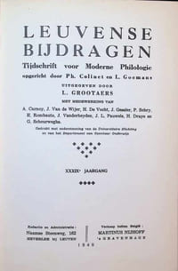 Leuvense bijdragen, Tijdschrift voor Moderne Philologie opgericht door Ph. Colinet en L. Goemans XXXIXe jaargang 1949