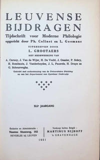 Leuvense bijdragen, Tijdschrift voor Moderne Philologie opgericht door Ph. Colinet en L. Goemans XLIe jaargang 1951