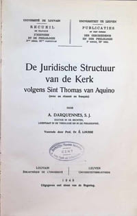 De Juridische Structuur van de Kerk volgens Sint Thomas van Aquino ( avec un résumé en français )