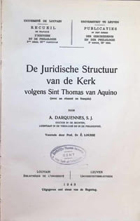 De Juridische Structuur van de Kerk volgens Sint Thomas van Aquino ( avec un résumé en français )