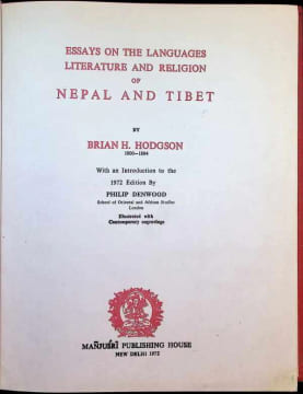Essays on the languages literature and religion of Nepal and Tibet. Brian H. Hodgson