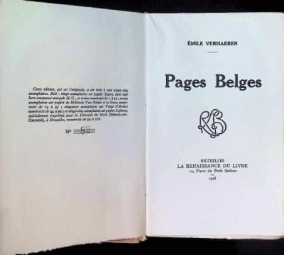 Pages Belges. Emile VERHAEREN