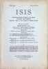 ISIS International Review devoted to the History of Science and Civilization Quaterly Organ of the History of Science Society N&deg; 32, Vol IX (4) March ...