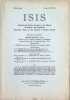 ISIS  International Review devoted to the History of Science and Civilization Quaterly Organ of the History of Science Society  N° 32, Vol IX (4)  ...