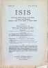 ISIS International Review devoted to the History of Science and Civilization Quaterly Organ of the History of Science Society N&deg; 33, Vol X (1) March ...