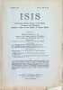 ISIS  International Review devoted to the History of Science and Civilization Quaterly Organ of the History of Science Society  N° 33, Vol X (1)  ...