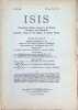 ISIS International Review devoted to the History of Science and Civilization Quaterly Organ of the History of Science Society N&deg; 34, Vol X (2) June ...