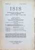 ISIS International Review devoted to the History of Science and Civilization Quaterly Organ of the History of Science Society N&deg; 35, Vol XI (1) ...