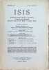 ISIS  International Review devoted to the History of Science and Civilization Quaterly Organ of the History of Science Society  N° 35, Vol XI (1)  ...