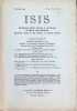 ISIS International Review devoted to the History of Science and Civilization Quaterly Organ of the History of Science Society N&deg; 36, Vol XI (2) ...