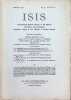 ISIS International Review devoted to the History of Science and Civilization Quaterly Organ of the History of Science Society N&deg; 37, Vol XII (1) ...
