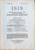 ISIS International Review devoted to the History of Science and Civilization Quaterly Organ of the History of Science Society N&deg; 39, Vol XII (3) ...