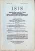 ISIS  International Review devoted to the History of Science and Civilization Quaterly Organ of the History of Science Society  N° 39, Vol XII (3)  ...