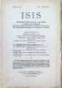 ISIS International Review devoted to the History of Science and Civilization Quaterly Organ of the History of Science Society N&deg; 41, Vol XIII (2) ...
