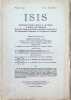 ISIS  International Review devoted to the History of Science and Civilization Quaterly Organ of the History of Science Society  N° 41, Vol XIII (2)  ...