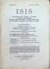 ISIS  International Review devoted to the History of Science and Civilization Quaterly Organ of the History of Science Society  N° 42, Vol XIII (3)  ...