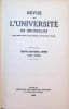 Revue de l'Universit&eacute; de Bruxelles Trente Septi&egrave;me ann&eacute;e 1931-1932. Collective