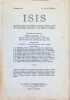 ISIS Quarterly Organ of the history of science and of the International Committee of the History of Science N&deg; 53 - Volume XVIII(2). Collectif