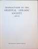 Transactions of the Oriental Ceramic Society 34 1962 - 1963. Collectif