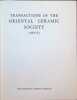 Transactions of the Oriental Ceramic Society 34   1962 - 1963. Collectif