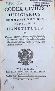 Codex Civilis Judiciarius Communis Omnibus Judicibus Constitutis in Bohemia , Moravia , Silesia , Austria Superiori, ea