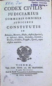 Codex Civilis Judiciarius Communis Omnibus Judicibus Constitutis in Bohemia , Moravia , Silesia , Austria Superiori, ea