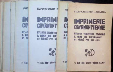 Imprimerie Gourmontienne , Bulletin Trimestriel consacré a Remy de Gourmont et rédigé par ses amis, nr 1 - 10 , 10 volumes. les amis de Remy de ...