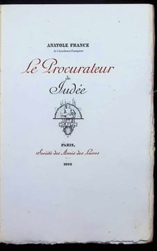 Le procurateur de Judée. Anatole France