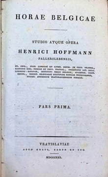 Horae Belgicae 1 - 12 complete. HOFFMANN VON FALLERSLEBEN, AUGUST HEINRICH