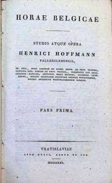 Horae Belgicae 1 - 12 complete. HOFFMANN VON FALLERSLEBEN, AUGUST HEINRICH