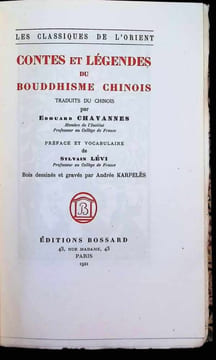 Contes et Légèndes du Bouddhisme Chinois. Edouard Chavannes , Sylvain Lévi