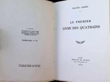 Les livres des Quatrains, 4 volumes. Francis Jammes