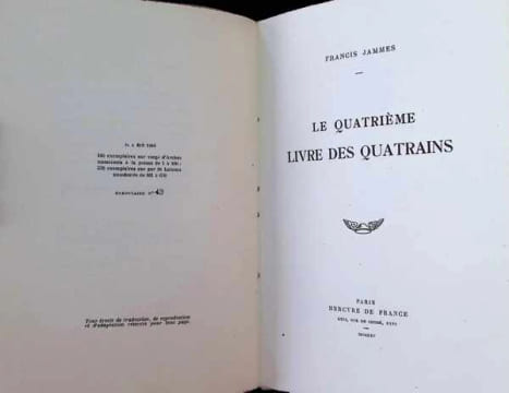 Les livres des Quatrains, 4 volumes. Francis Jammes