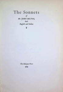The Sonnets English and Italian