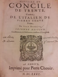 Histoire du concile de Trente, traduite de l'italien de Pierre Soave Polan par Jean diodati, seconde édition, exactement et fidèlement conférée à l'original