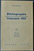BIBLIOGRAPHIE LITTÉRAIRE 1957. RANCOEUR, René