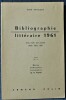BIBLIOGRAPHIE LITTÉRAIRE 1961 - Avec index des années 1959, 1960, 1961. RANCOEUR, René