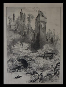 [Lithographie en noir figurant :] Le Château de Creuilly.