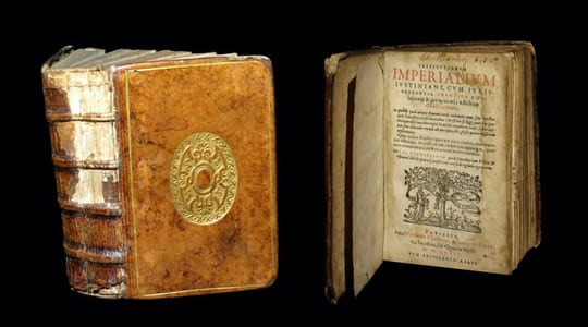  Institutionum imperialium Justiniani [Institutes de Justinien] cum Jurisprudentia francica collationes & antiprosopos [en grec dans le texte] adhibitae conciliationes, in quibus quid cuique romani juris axiomati cum sanctionibus juris pontificii, constitutionibus christianiss.  Regis, moribus praecticaque observatione regni Francici conveniat, oculis subiicitur, non sine dilucida vocum ab antiquis, illis glossis praetermissarum explicatione.  Cum indice duplici, quorum unus titulos, alter materias ostendit.  Accessit etiam authorum catalogus, quorum commentarii author, nititur authoritatibus.  Per Jac. Bucherellum apud Cancellariam Franciae & tribunal libellis praetorie praefectorum causarum regiarum cognitorem. 