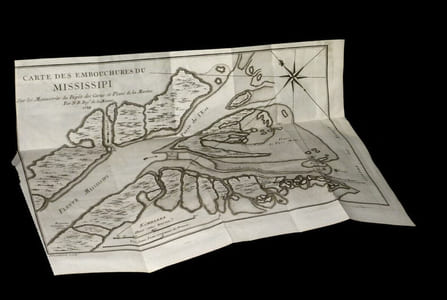 Carte des embouchures du Mississipi.